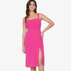 Sanctuary Smocked Pink Polka Dot Midi Sundress